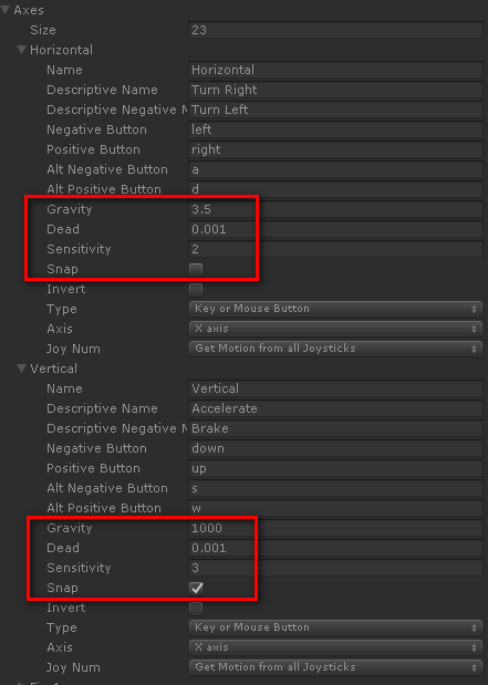 Edy's Vehicle Physics input axes